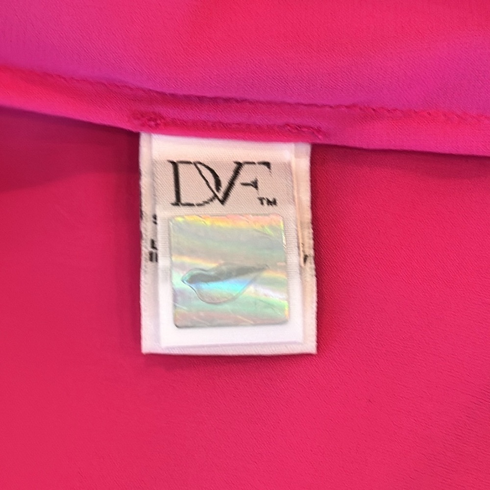 Diane von Furstenberg Emelia Pink Flowy Batwing Silk Sheer Blouse • XS/S 0-2 - Picture 10 of 16